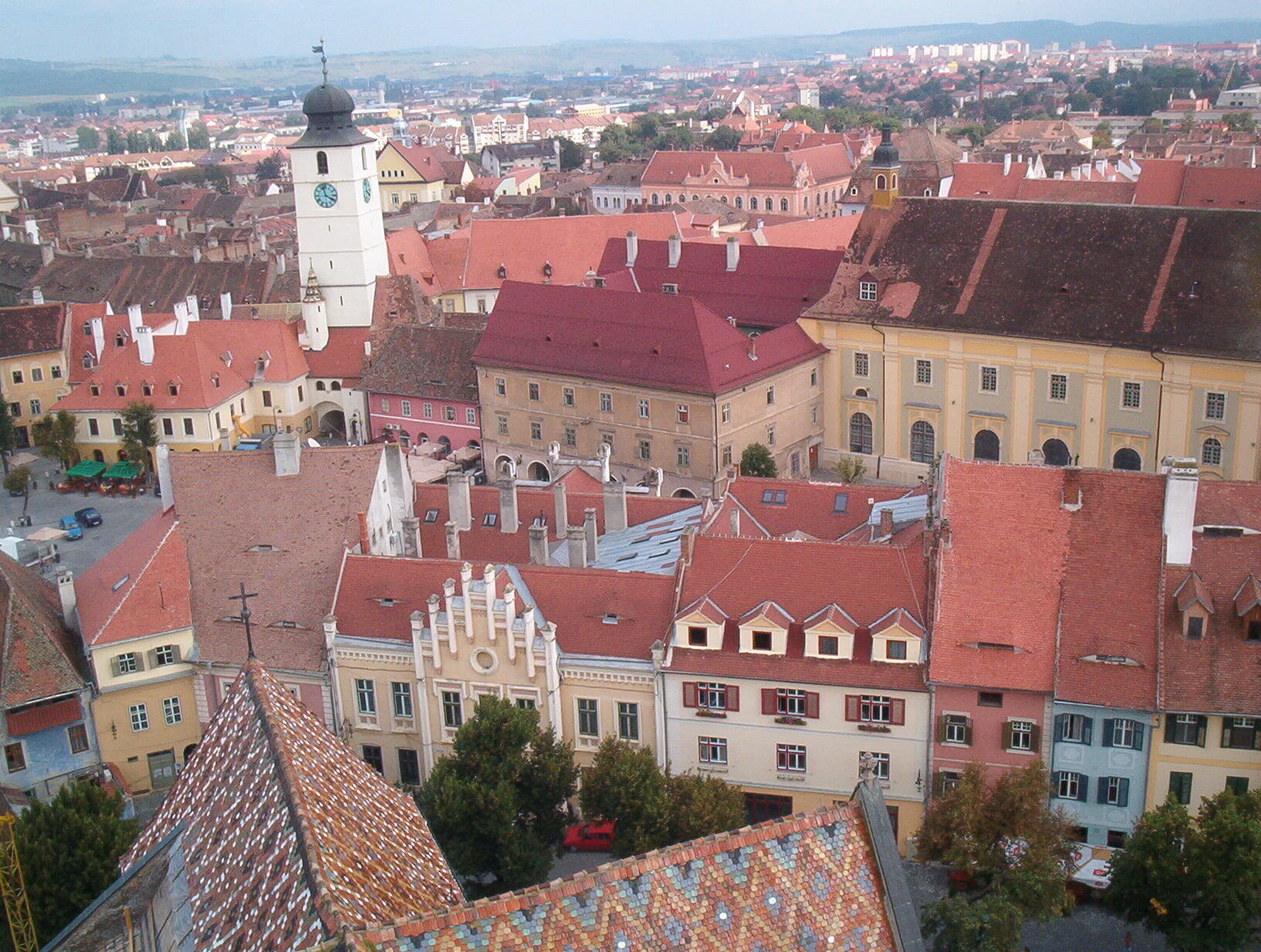 Sibiu - Small Square and Council Tower, Sibiu, Romania