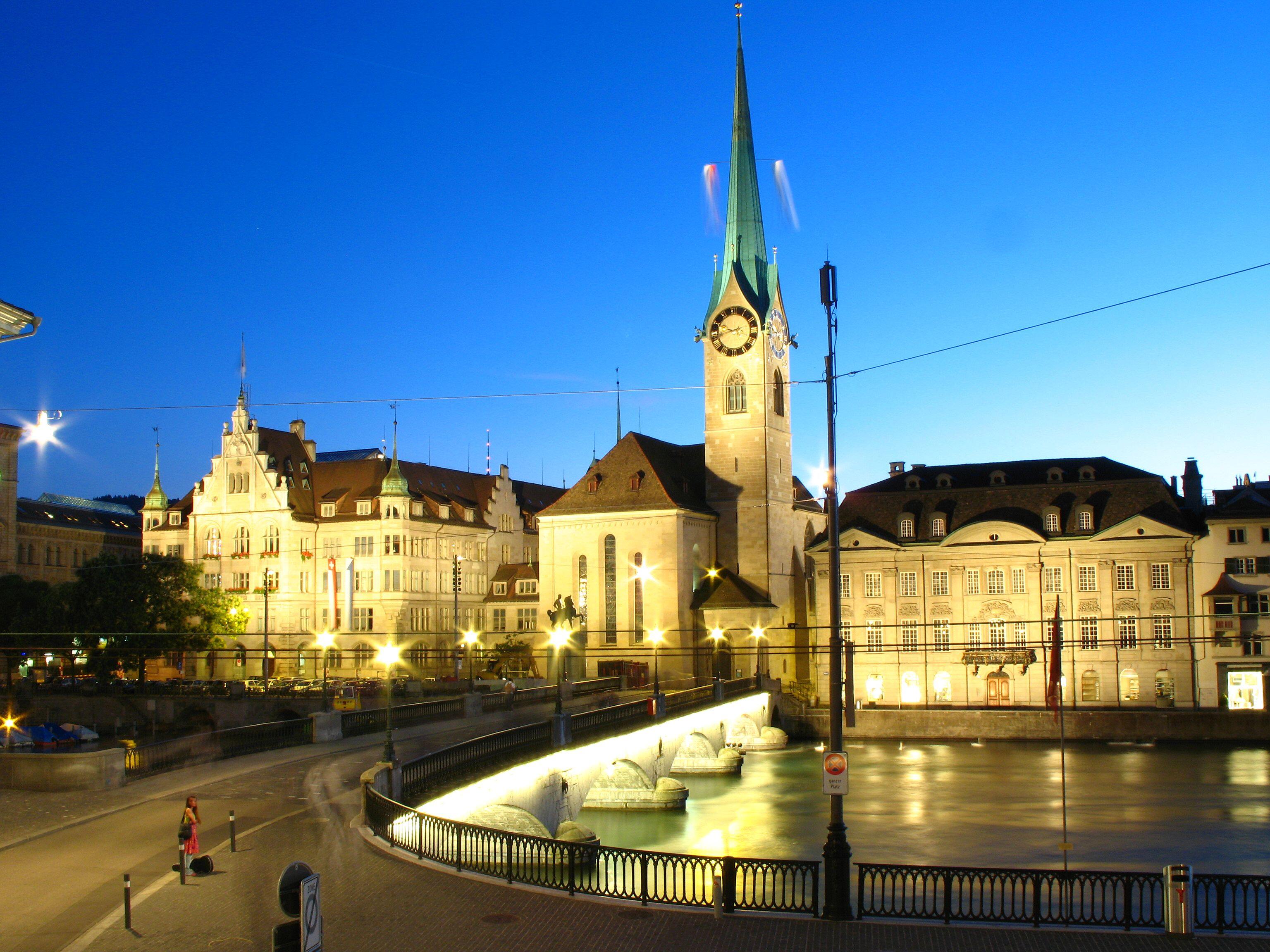 Fraumünster and Monastery Bridge, Zürich, Switzerland