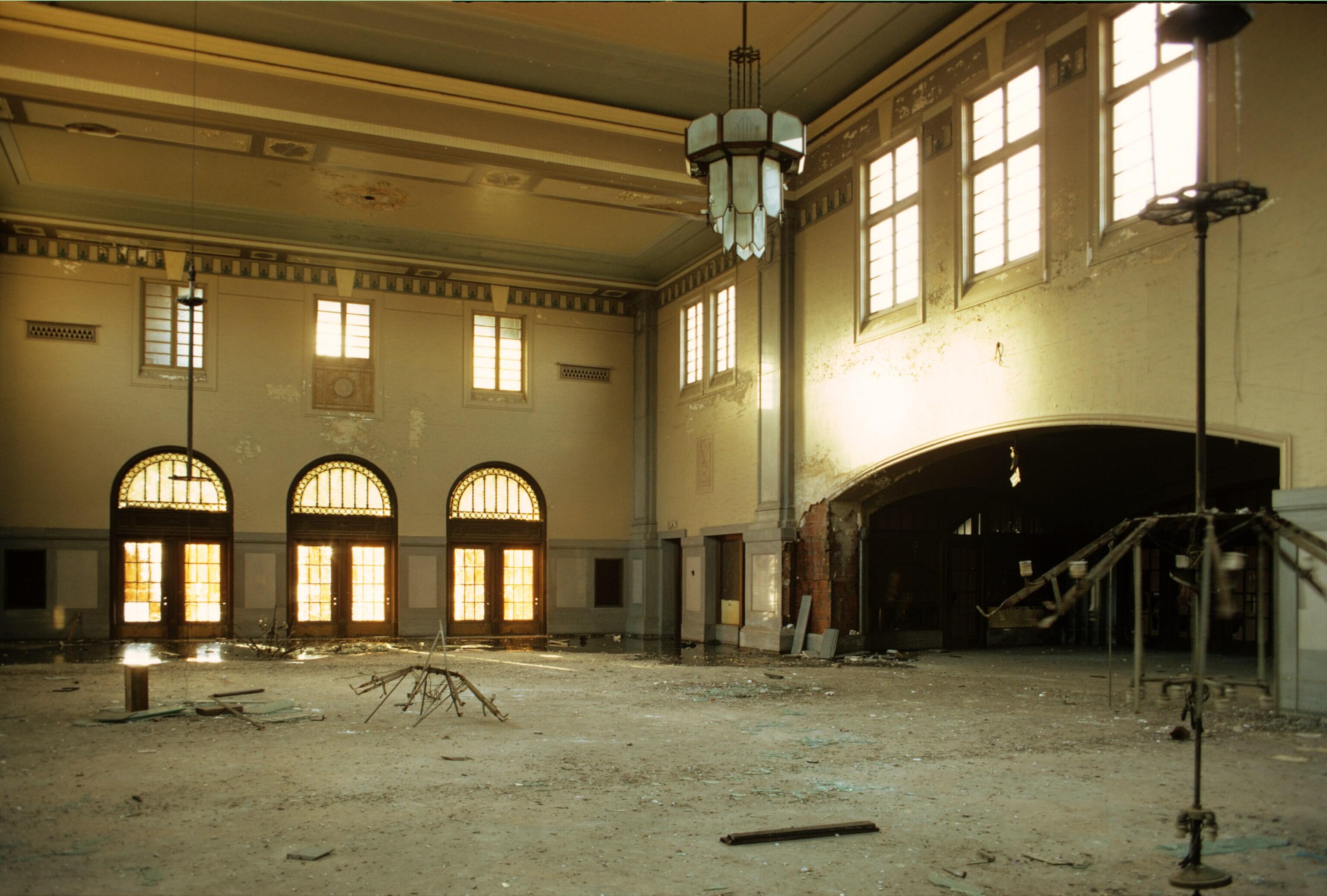 Photo of the Tulsa Union Depot interior, under renovation — Tulsa, Oklahoma.