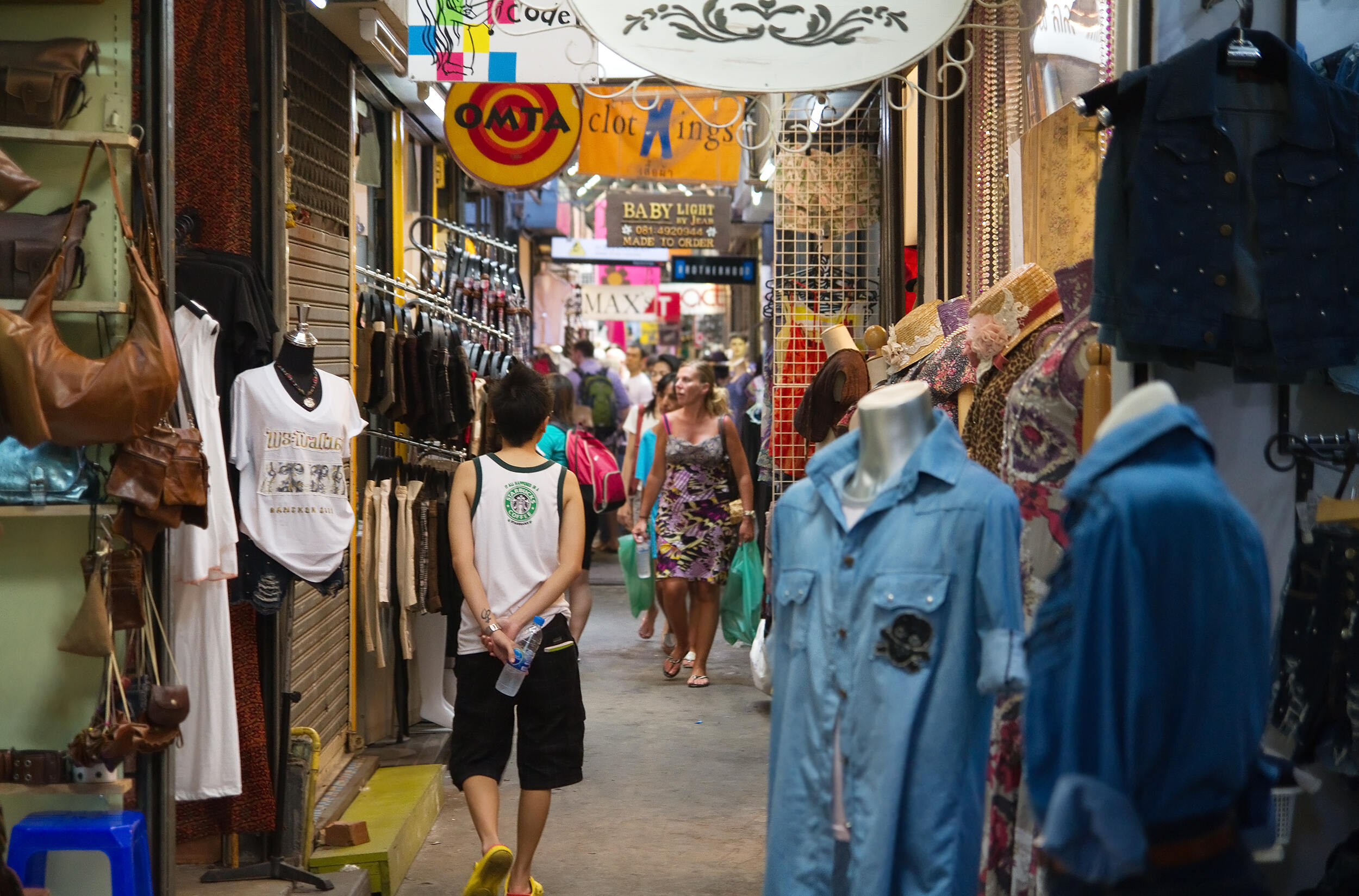 A Narrow Soi at Chatuchak Weekend Market, Bangkok, Thailand