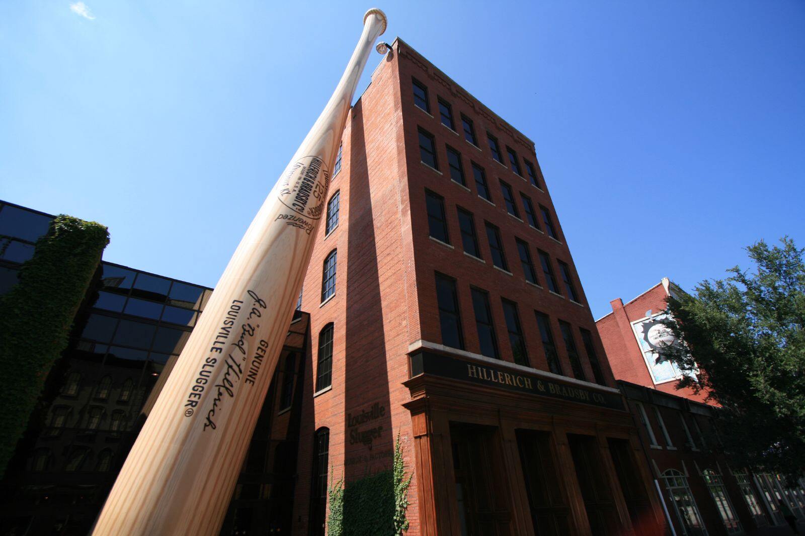 The exterior of the Louisville Slugger museum