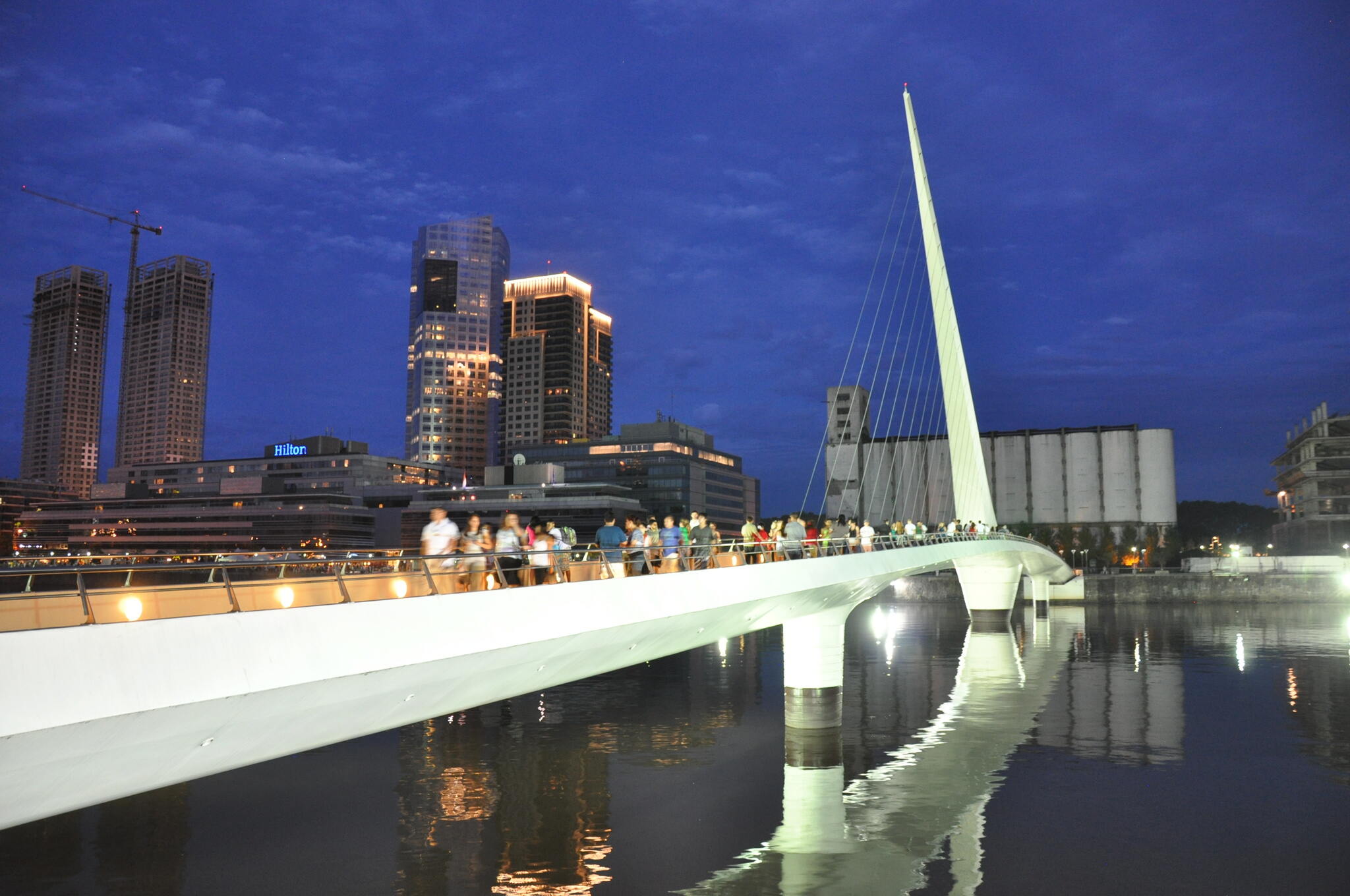 The Puente de la Mujer (Spanish for "Woman's Bridge") is a footbridge in the Puerto Madero district of Buenos Aires, Argentina