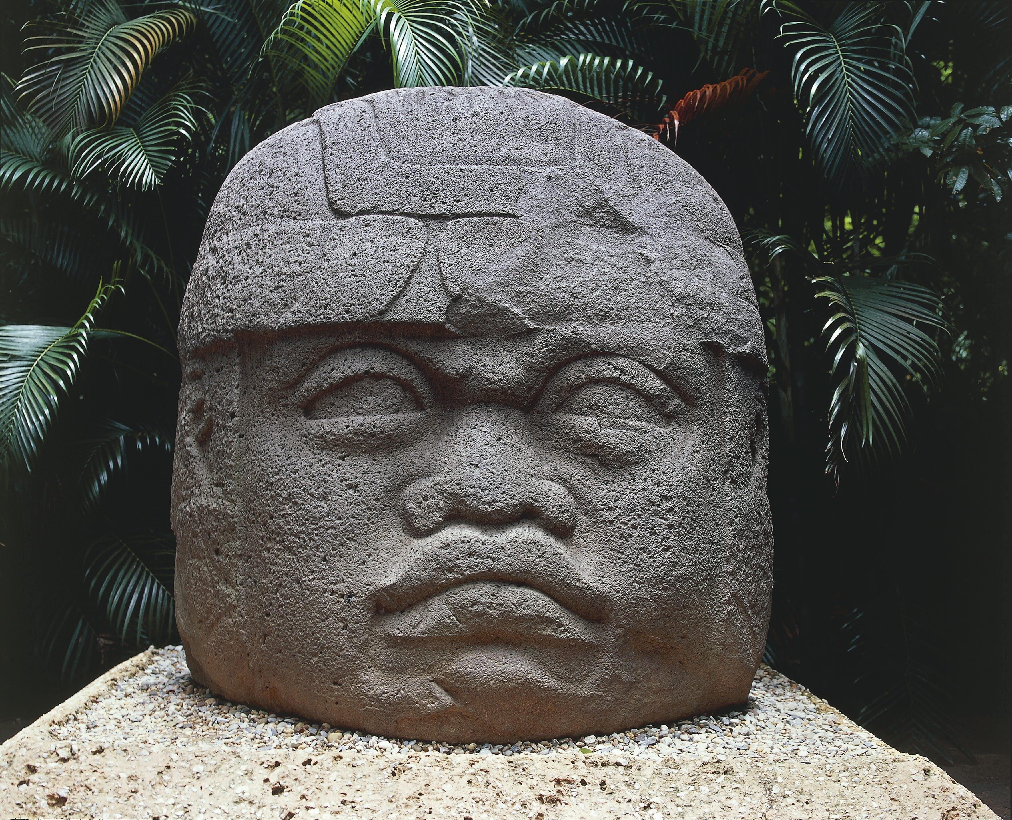 Mexico, villahermosa, tabasco, Olmec art, Colossal stone head of a warrior