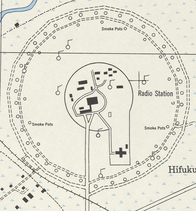 美軍繪製地圖上的鳳山無線通信所