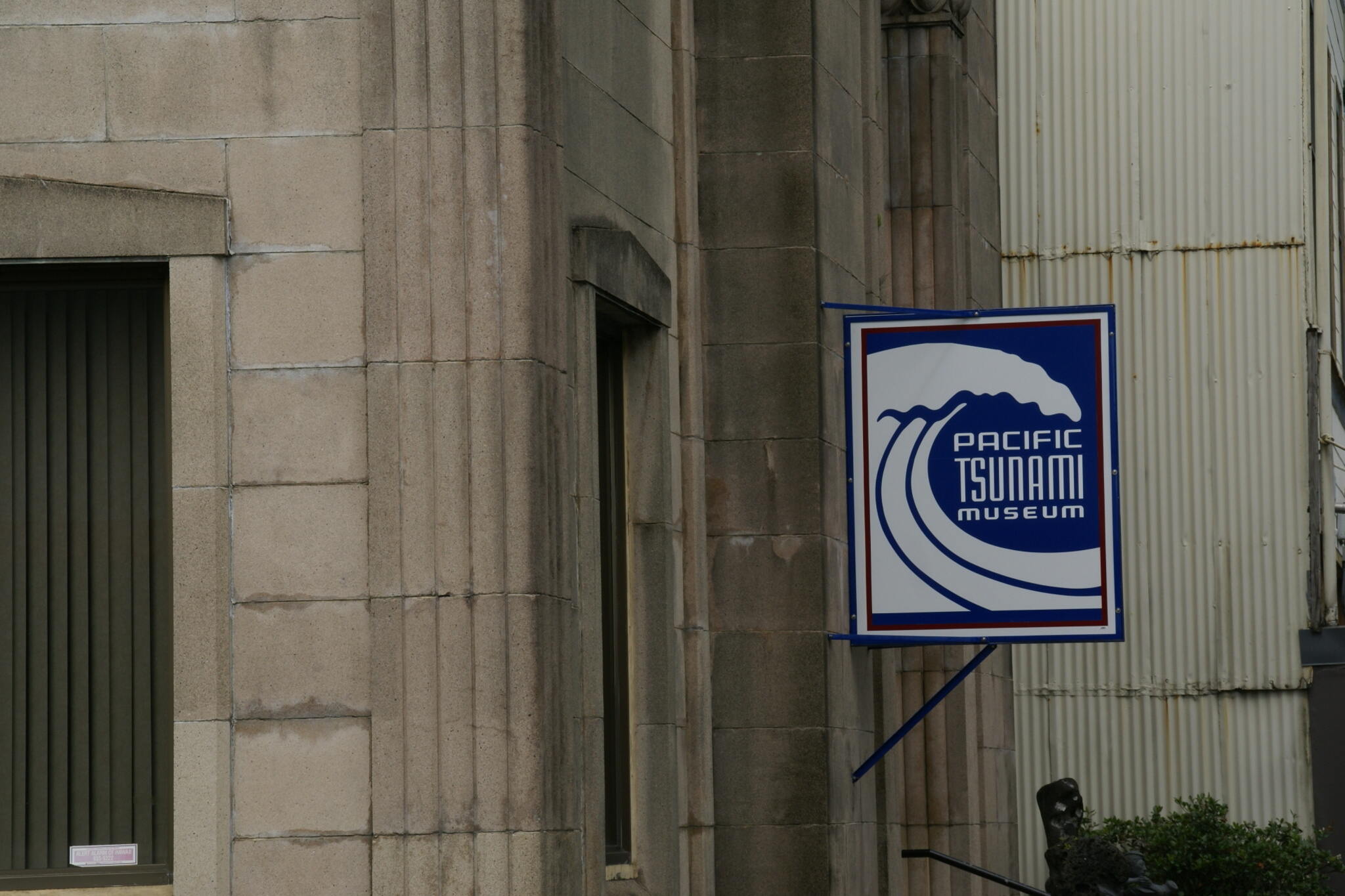 Sign of the Pacific Tsunami Museum in Hilo, Hawaii, Hawaii, USA