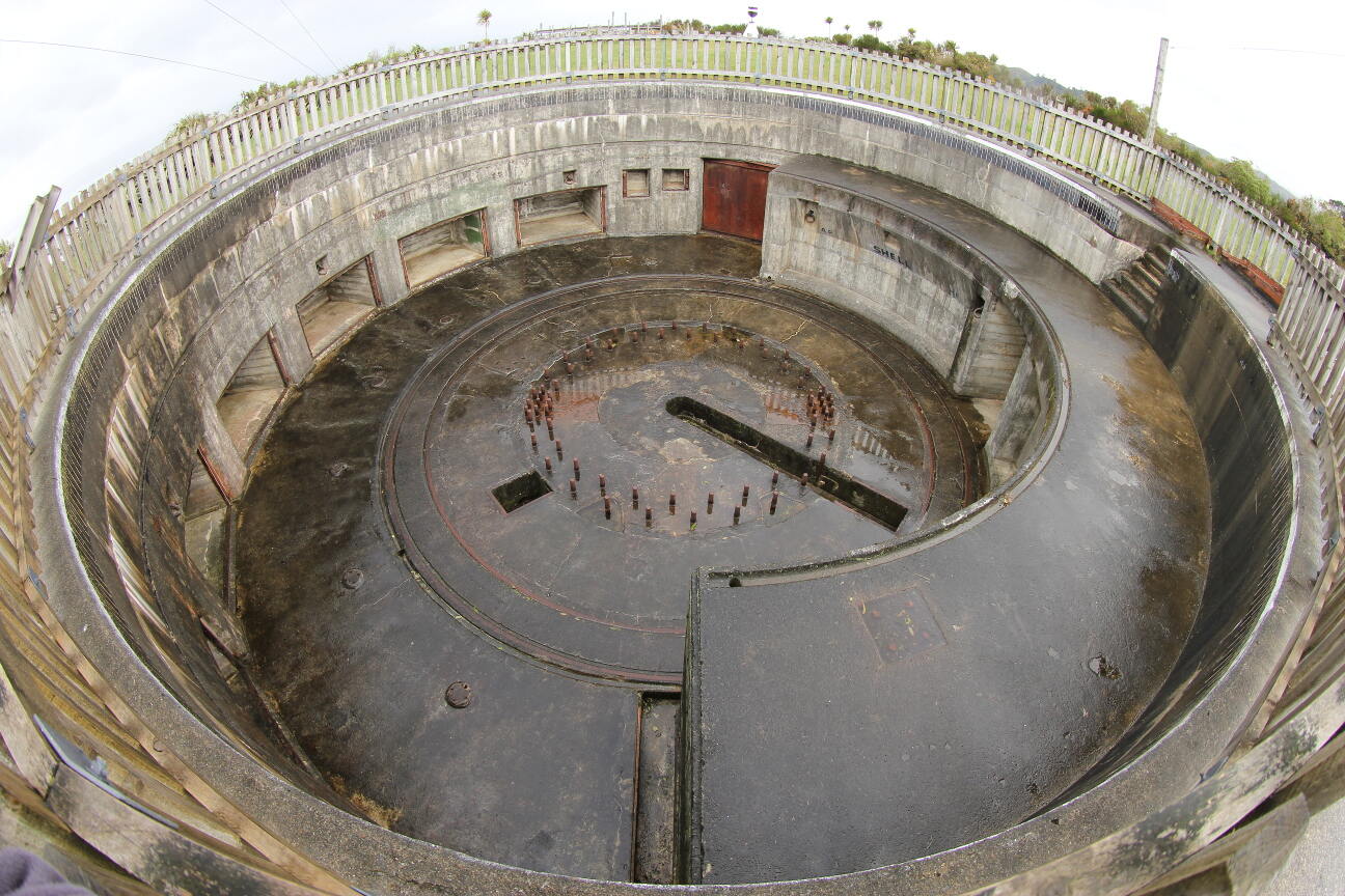 A expansive view of the Wright's Hill Gun Emplacement in Karori, taken using a fisheye lense August 2013.