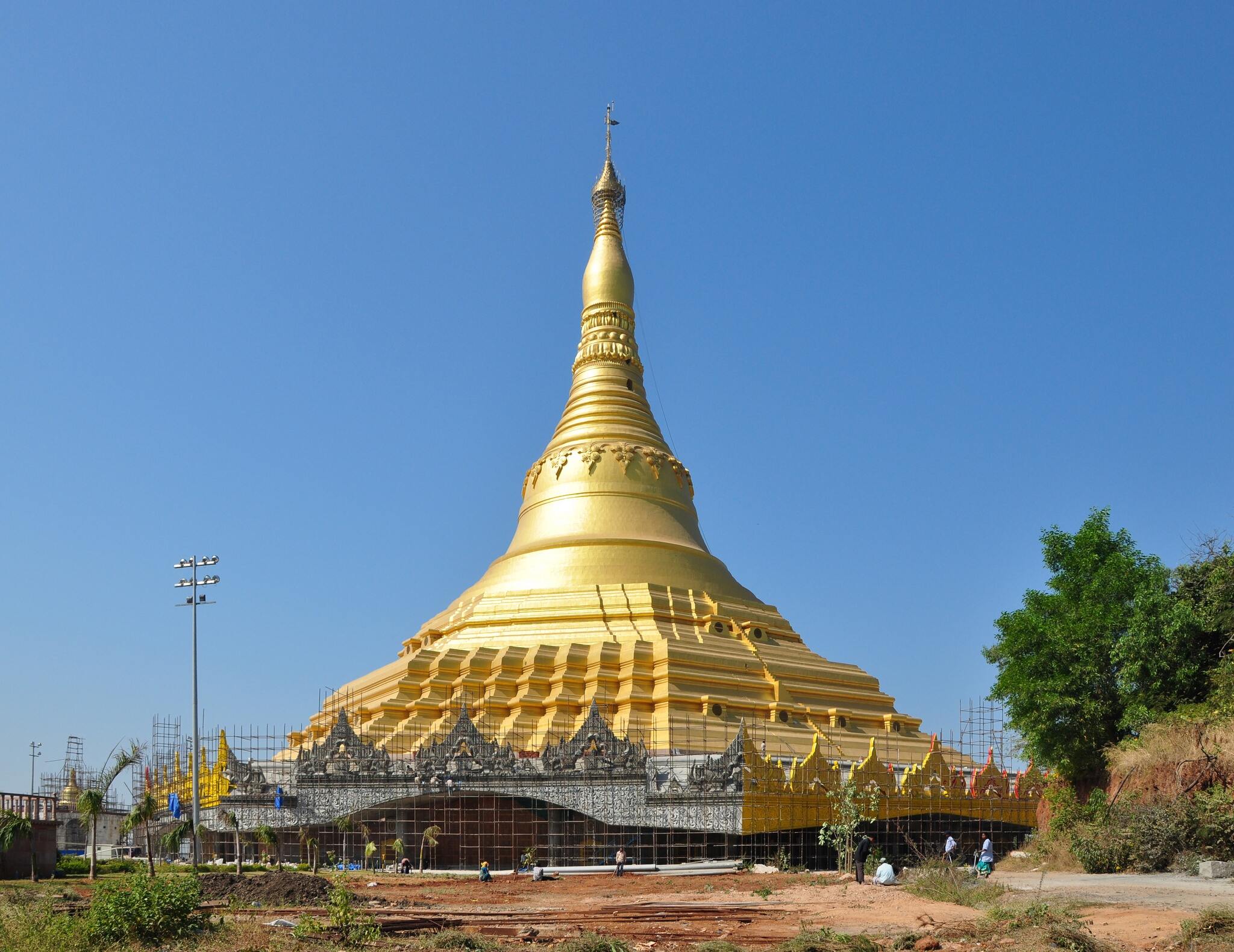 The Global Vipassana Pagoda under construction in Mumbai, India.