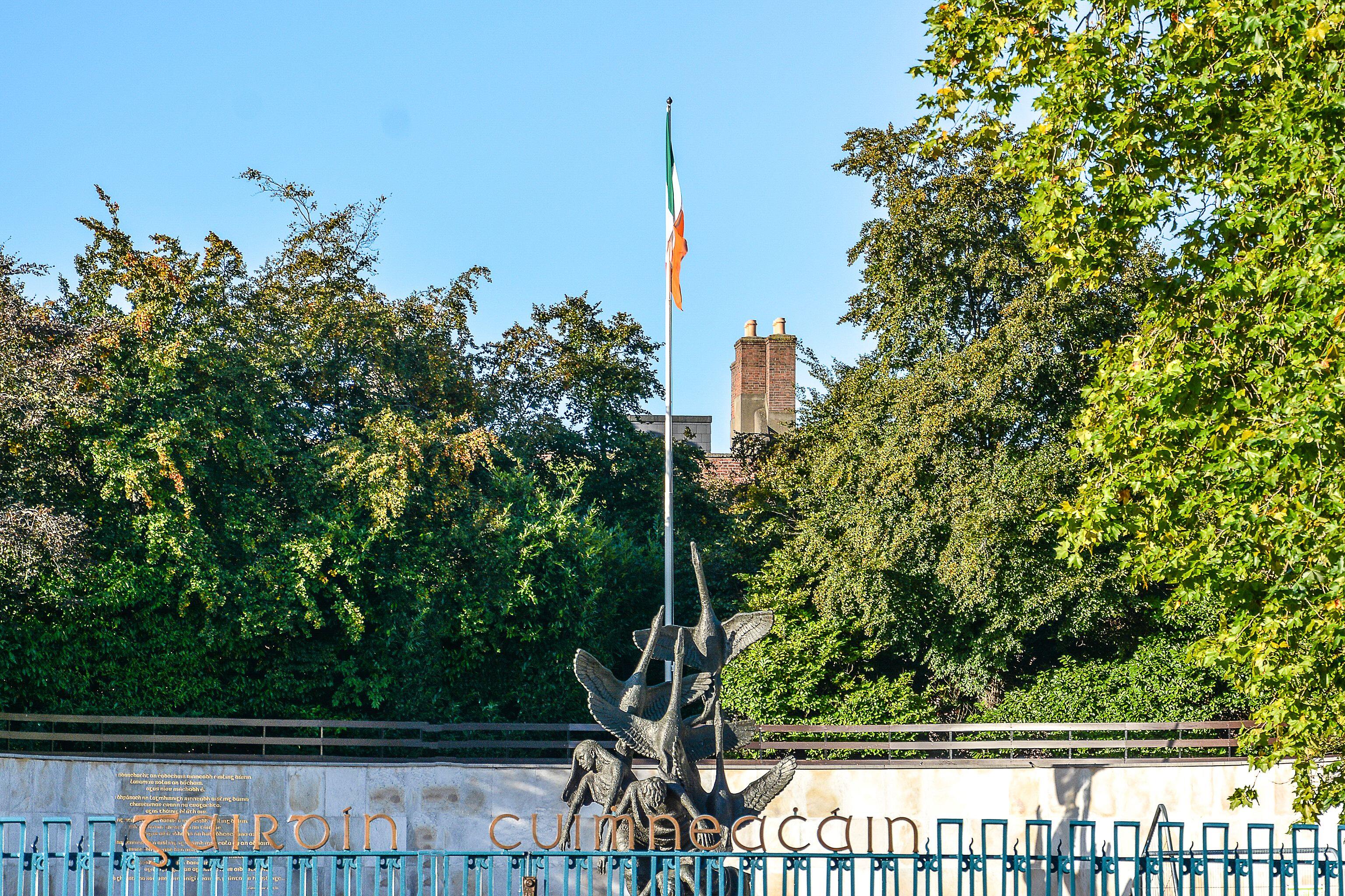 The Garden of Remembrance in Dublin, a memorial garden dedicated to the memory of "all those who gave their lives in the cause of Irish Freedom"