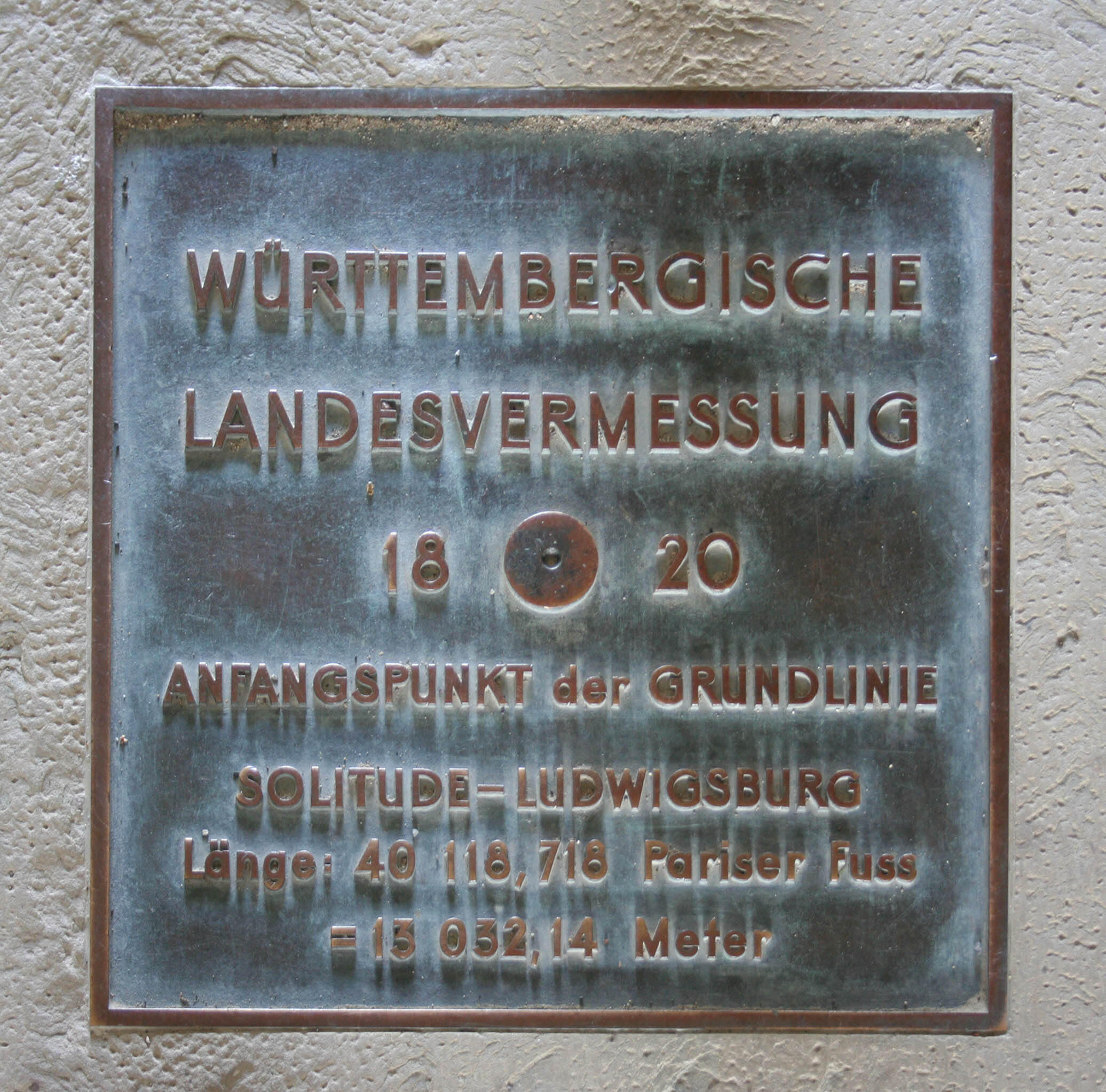 Gedenktafel zur Landesvermessung, Schloss Solitude, Stuttgart