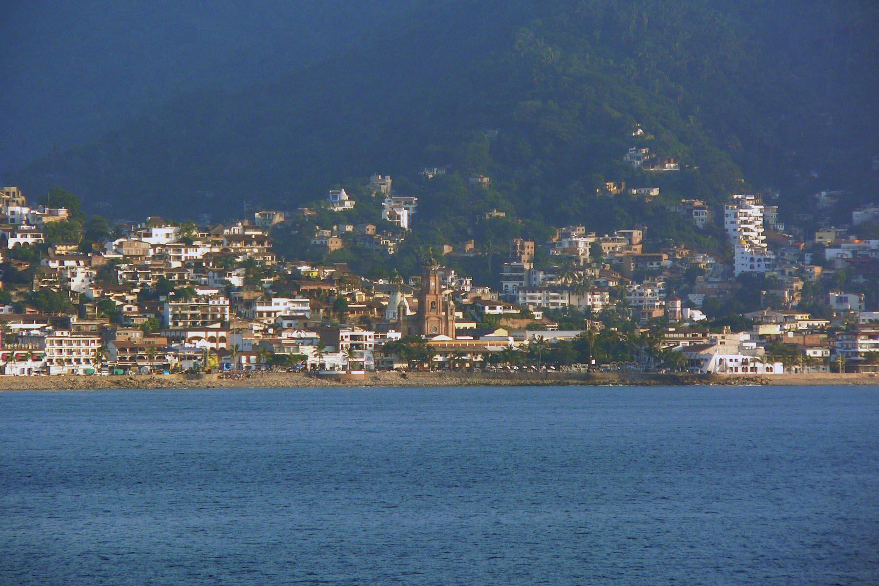 Photo of Puerto Vallarta town center from at sea, Jalisco, Mexico