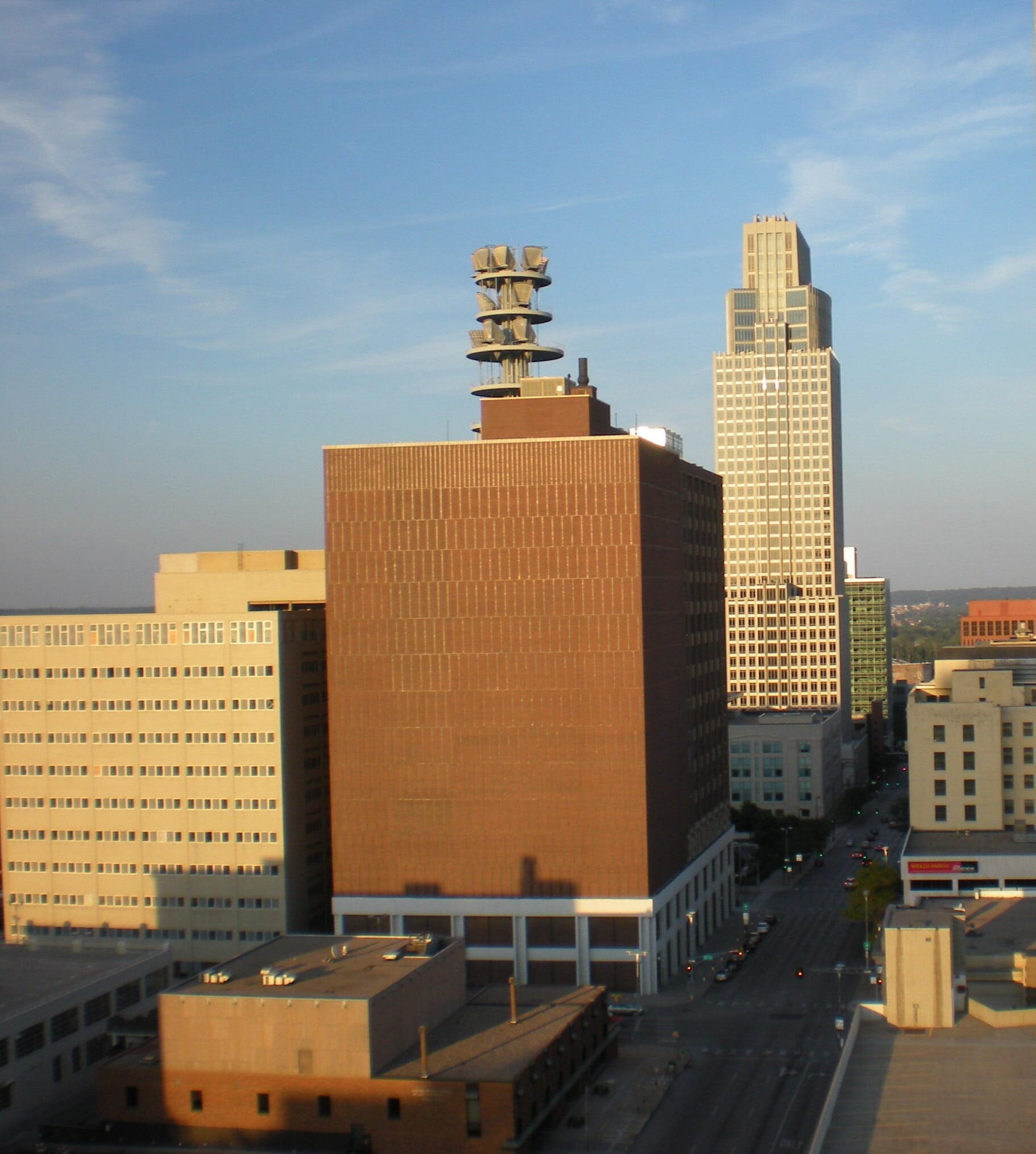 Omaha - The sun setting on Downtown Omaha; looking from the west.