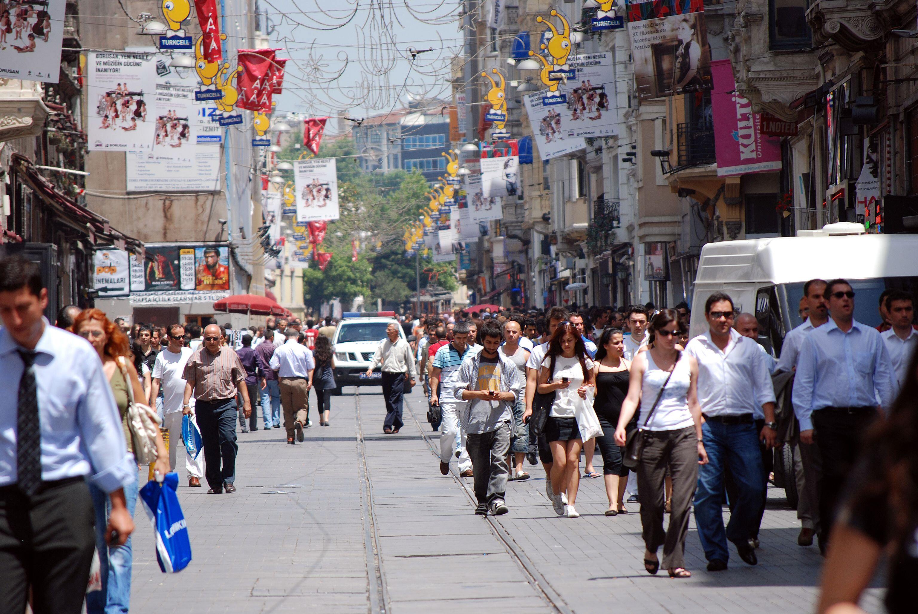 Istiklal Caddesi (Independence Avenue) is the heart of Beyoglu, the more modern district of Istanbul built during the 19th century, now reserved for pedestrians,