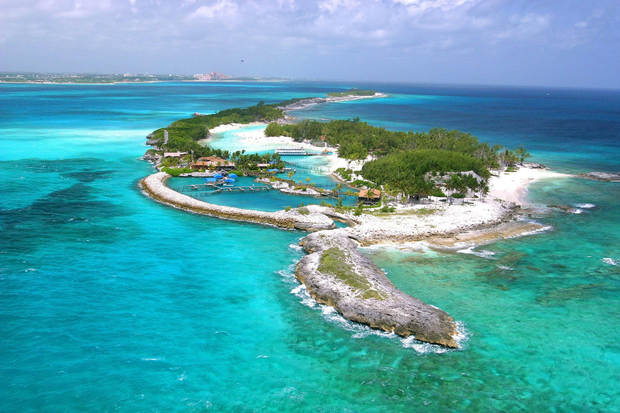 Nassau - Ariel Shot of Blue Lagoon Island