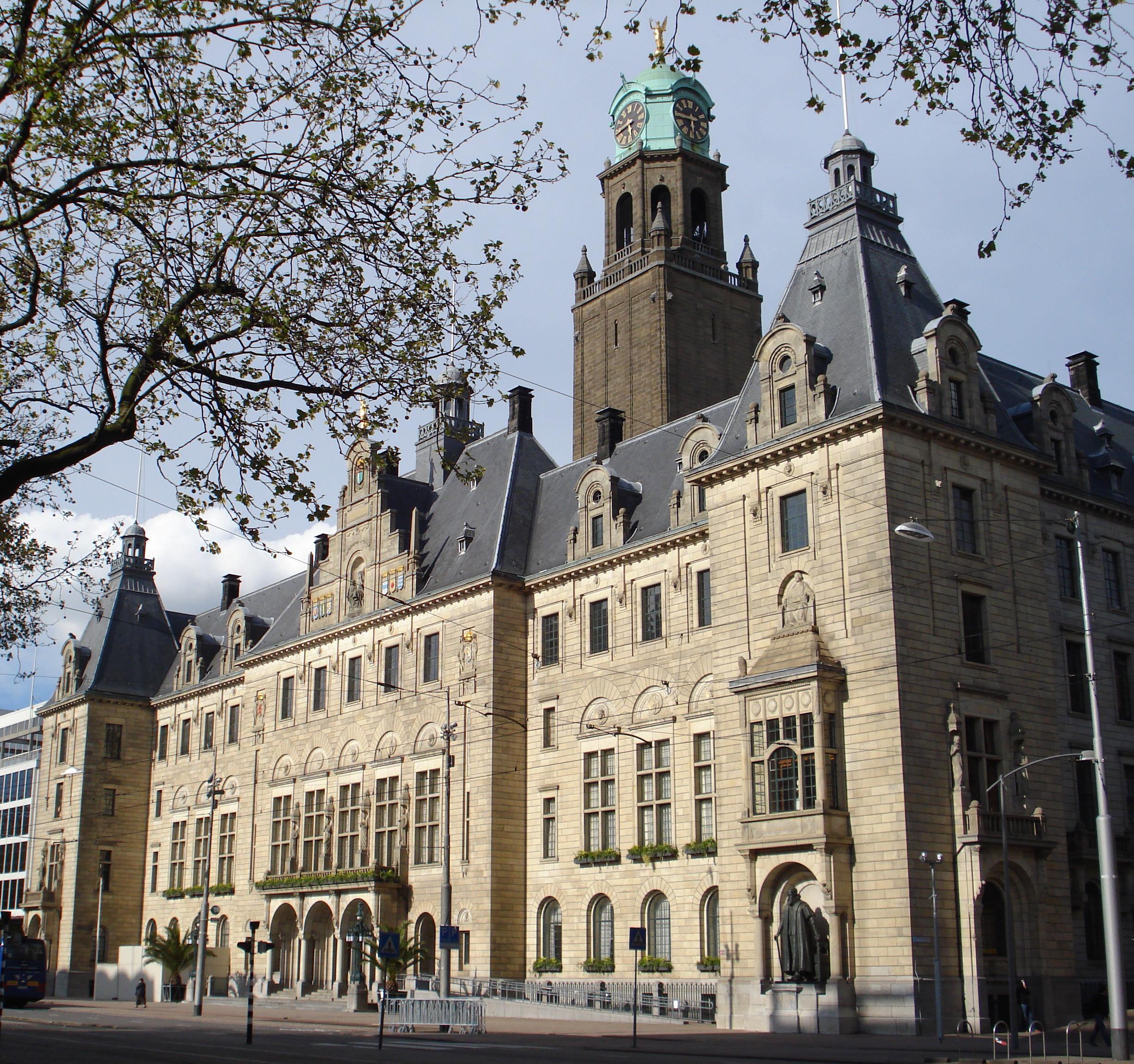 Rotterdam, Coolsingel. Rotterdams stadhuis. Rijksmonument.