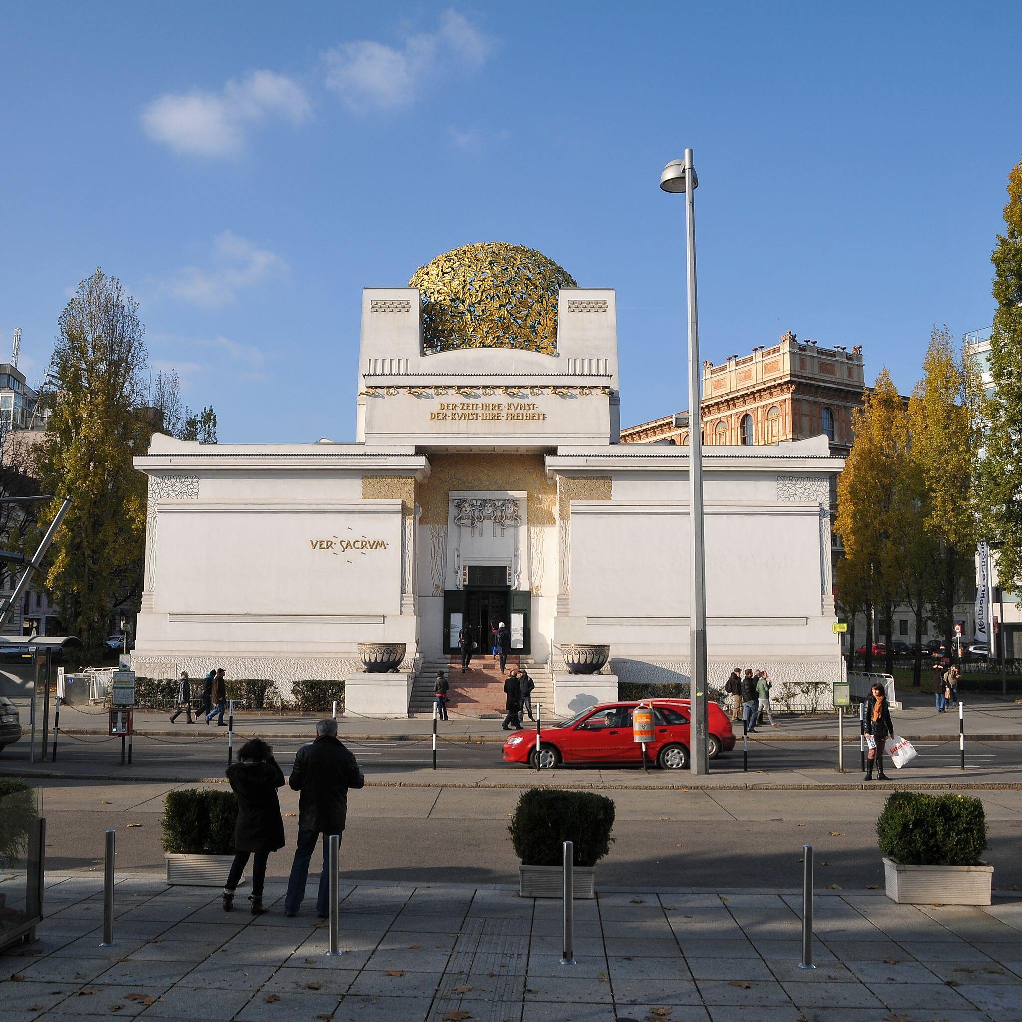 The Secession building is an exhibition hall built in 1897 by Joseph Maria Olbrich as an architectural manifesto for the Vienna Secession, located in Vienna, Austria. Secession refers to the seceding of a group of rebel artists from the long-established fine art institution.